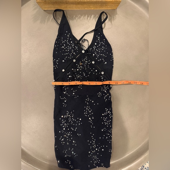 White Fox Boutique Black Sparkle Mini Dress NWT - Picture 5 of 7